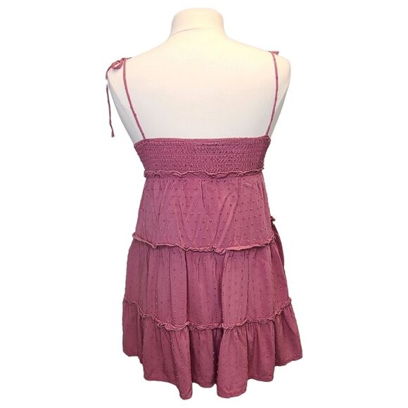 SHEIN Dot Frill Trim Cami Mauve Lined Mini Dress S (4) - Picture 3 of 13